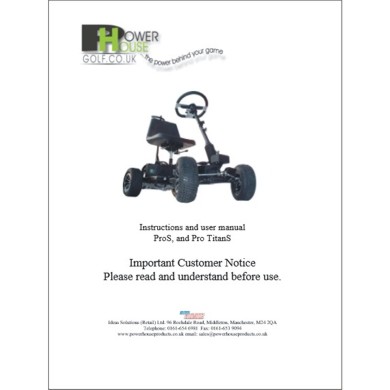 Instructions - Golf Buggy Pro-S/Titan-S/Elite-S