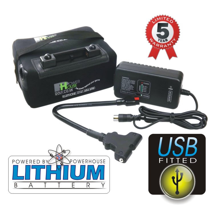 18-27 Hole Golf Trolley LiFePO4 Lithium Battery inc USB