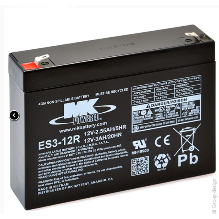 Battery - 12v 3Ah MK AGM