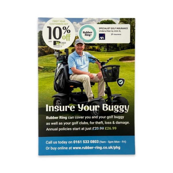 Golf Buggy & Electric Trolley Insurance Simple, Affordable Cover with Rubber Ring Golf Buggy & Electric Trolley Insurance Simple, Affordable Cover with Rubber Ring